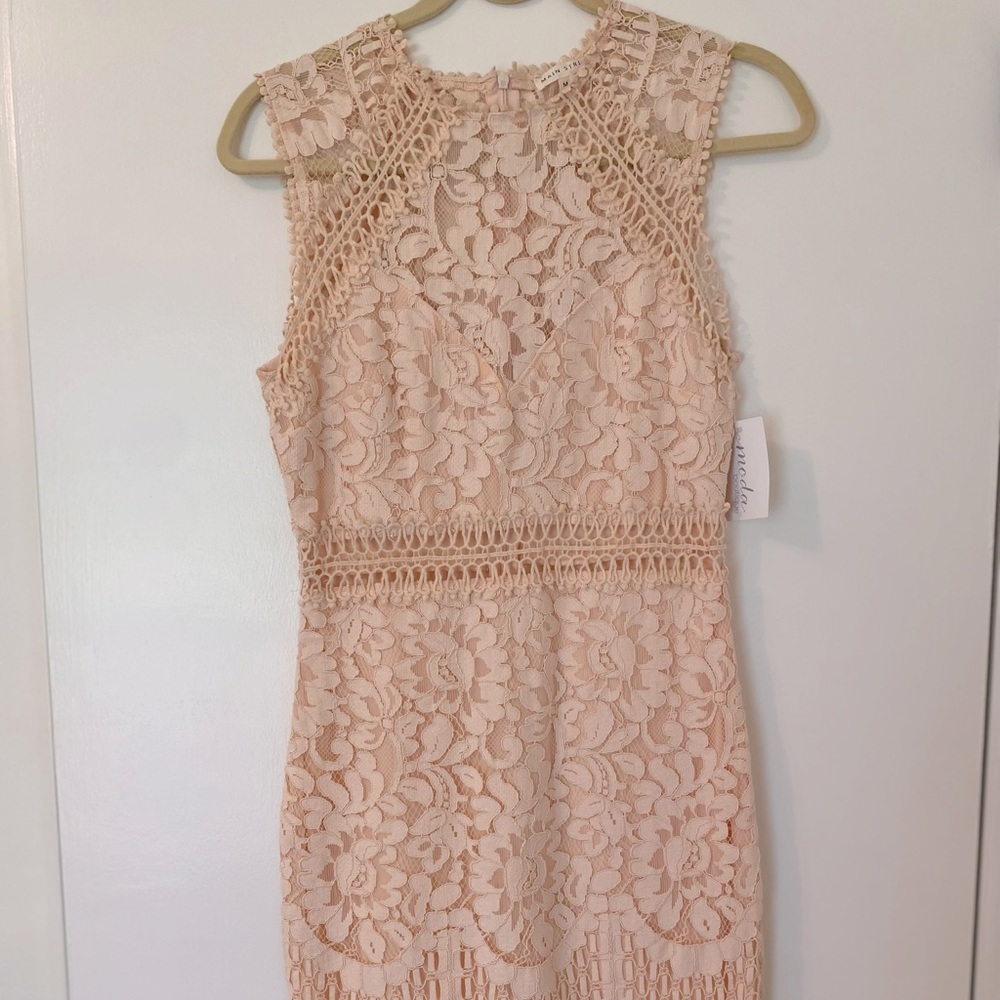 Pink Nude Lace/Crochet dress M